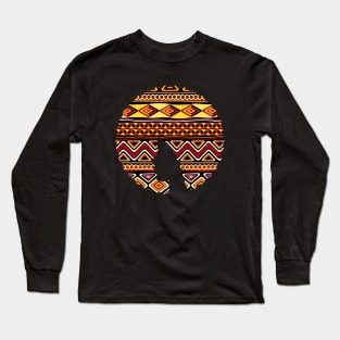 Afro Hair Woman with African Pattern, Black History Long Sleeve T-Shirt